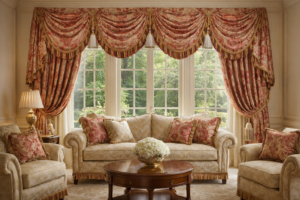 uxury bespoke curtains, Roman blinds and upholstery by Heritage Curtain Studio